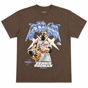 Mens Dennis Rodman Apparel The Worm Short Sleeve T Shirt Brown Medium